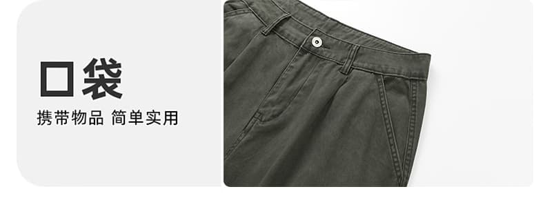 아메리칸 레트로 순면 워시 물 해체 디자인 센스 기타 주머니 워크웨어 팬츠 남녀 루즈핏 캐주얼 주름 와이드 레그 팬츠 상세 이미지 10