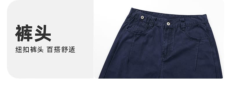 아메리칸 cleanfit 레트로 워싱 주름 워크웨어 캐주얼 바지 남자 여자 루즈핏 스트레이트 미니멀리즘 조수 브랜드 긴 바지 상세 이미지 8