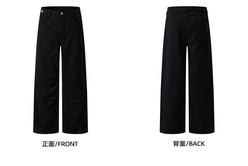 아메리칸 cleanfit 레트로 워싱 주름 워크웨어 캐주얼 바지 남자 여자 루즈핏 스트레이트 미니멀리즘 조수 브랜드 긴 바지 상세 이미지 16