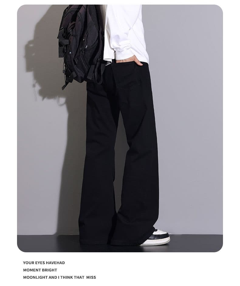 실사 아메리칸 조수 브랜드 작은 모통이 칼 검정색 청바지 디스플레이 가오 시안 다리 길이 부츠컷 캐주얼 워시 물 신축성 긴 바지 상세 이미지 10