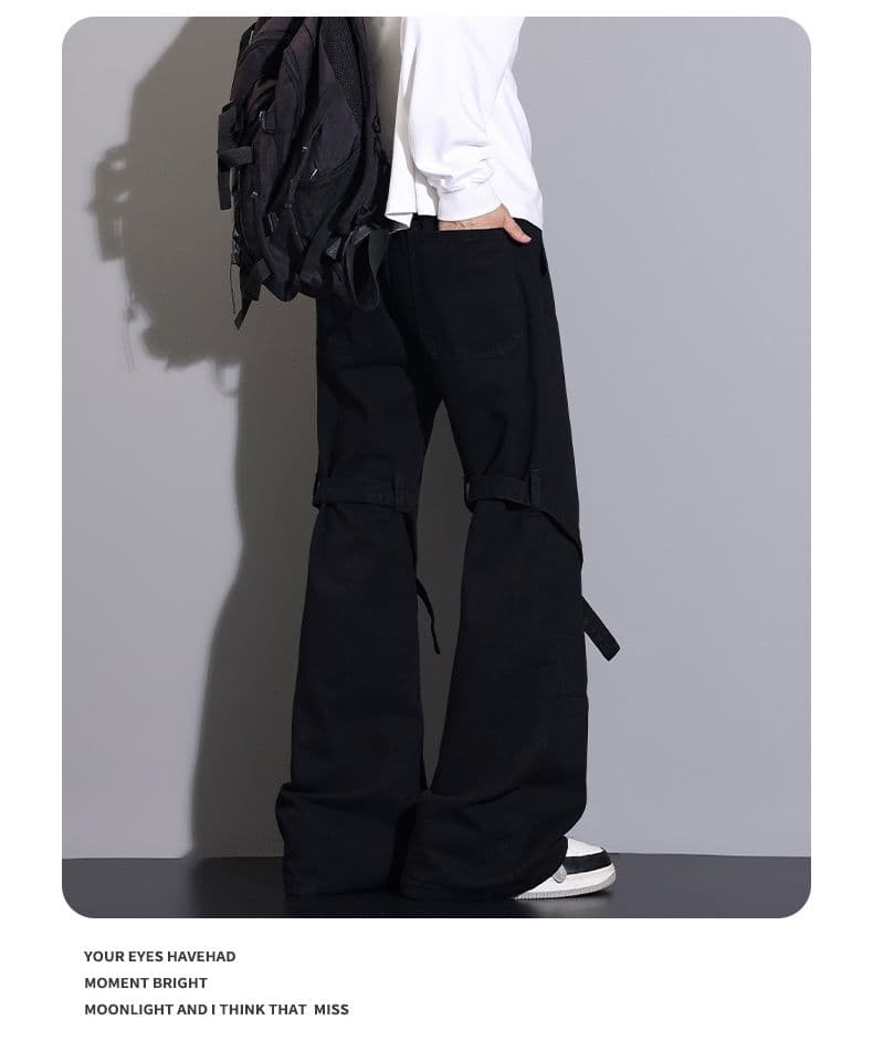 실사 2026 새로운 아메리칸 조수 브랜드 작은 모통이 칼 검정색 청바지 디스플레이 가오 시안 다리 길이 남녀 신축성 워시 물 바지 상세 이미지 10