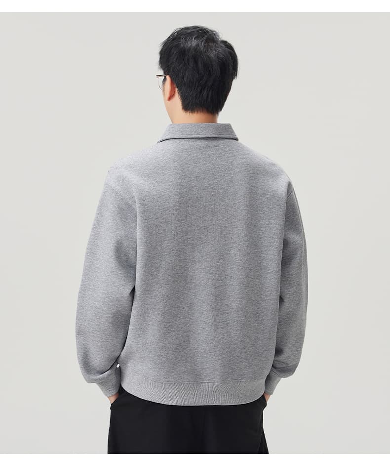 실사 2026 가을 겨울 새로운 무거운 POLO 셔츠 후드티 남자 루즈핏 다용도 폴로 칼라 티셔츠 출퇴근 맨위 상세 이미지 12