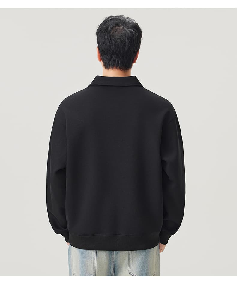 실사 2026 가을 겨울 새로운 무거운 POLO 셔츠 후드티 남자 루즈핏 다용도 폴로 칼라 티셔츠 출퇴근 맨위 상세 이미지 20