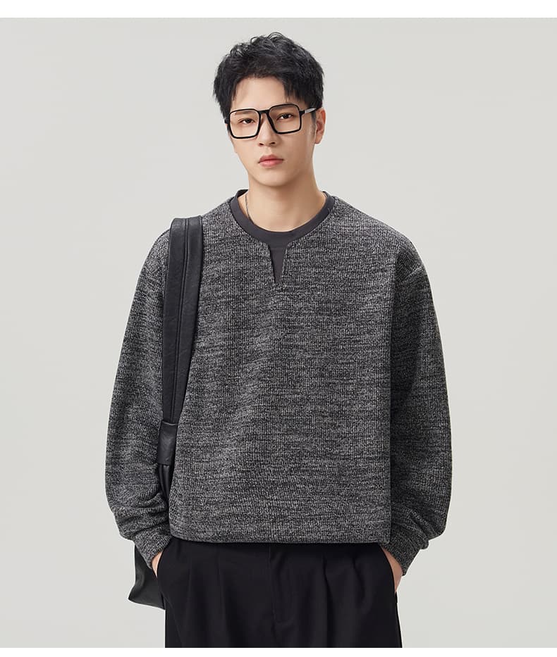 실사 2026 가을 겨울 새로운 무거운 페이크 레이어드 후드티 남자 루즈핏 편안함 긴팔 다용도 일상 출퇴근 맨위 상세 이미지 17