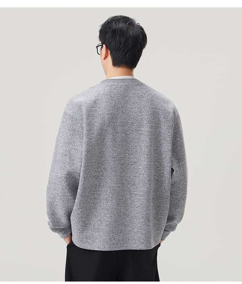 실사 2026 가을 겨울 새로운 무거운 페이크 레이어드 후드티 남자 루즈핏 편안함 다용도 미니멀리즘 트렌드 출퇴근 맨위 상세 이미지 12