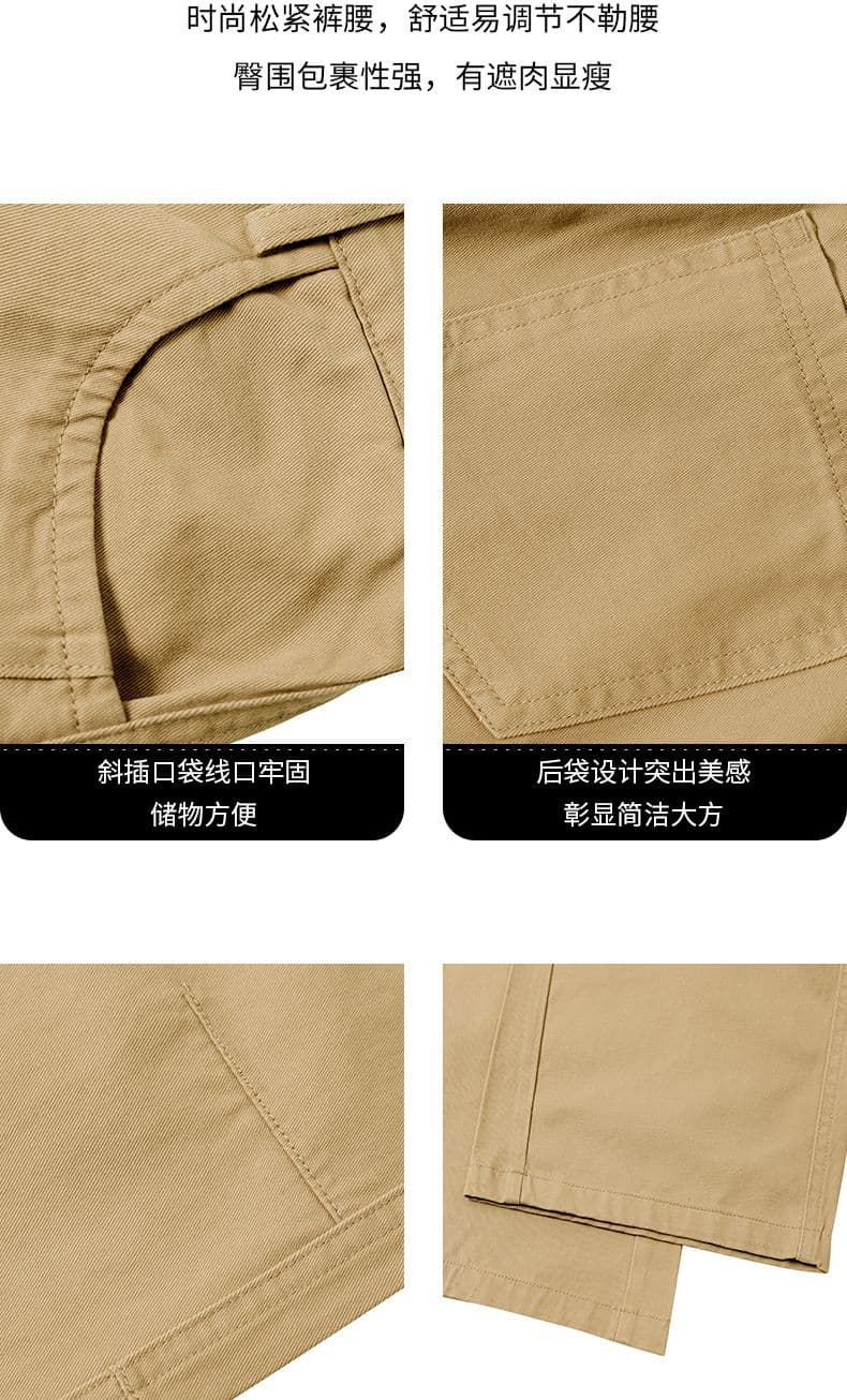 실사 2026 가을 겨울 새로운 아메리칸 워시 물 순면 조수 브랜드 레트로 하프 밴딩 캐주얼 작은 모통이 칼 긴 바지 상세 이미지 4