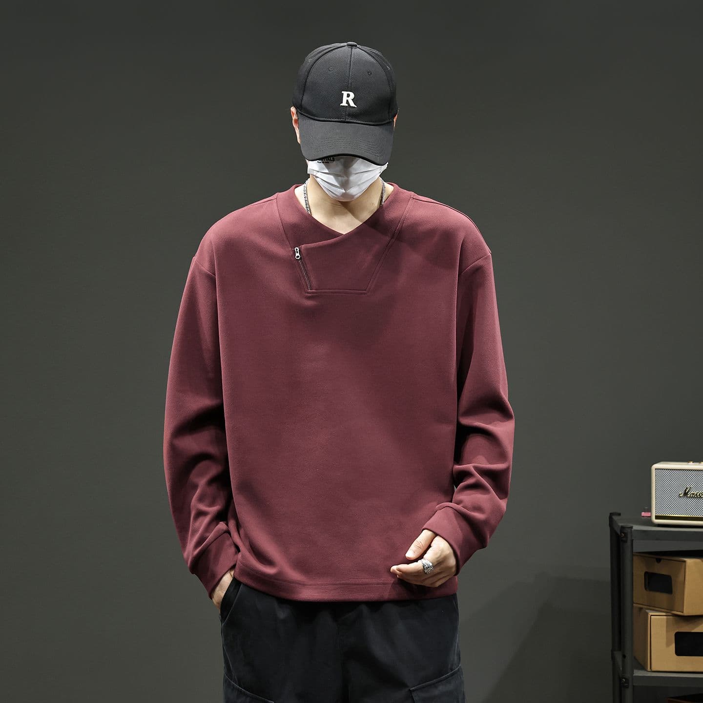 실사 2026 가을 겨울 새로운 조수 브랜드 디자인 센스 후드티 남자 고밀도 프로 피부 부드러운 찹쌀 통기성 편안함 출퇴근 맨위 이미지 3