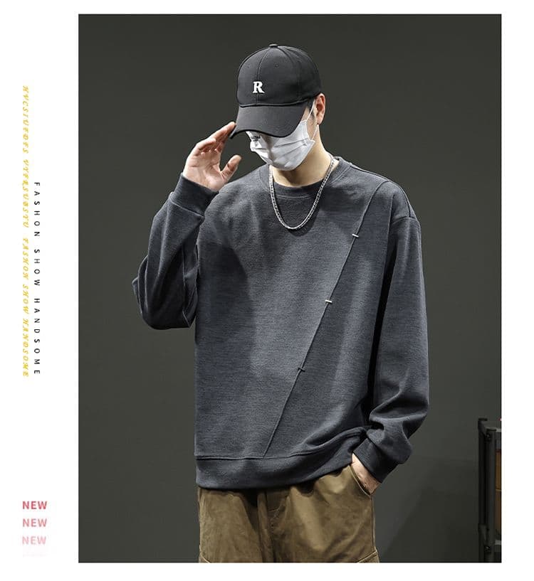 실사 2026 가을 겨울 새로운 패치워크 조수 브랜드 후드티 높음 밀 뜨개질 프로 피부 부드러운 찹쌀 통기성 편안함 출퇴근 맨위 상세 이미지 5