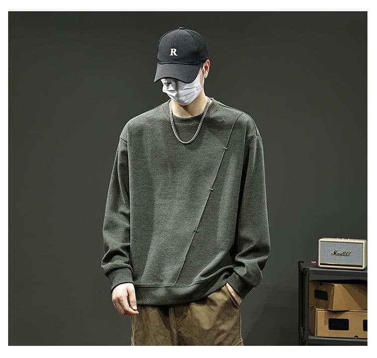 실사 2026 가을 겨울 새로운 패치워크 조수 브랜드 후드티 높음 밀 뜨개질 프로 피부 부드러운 찹쌀 통기성 편안함 출퇴근 맨위 상세 이미지 8