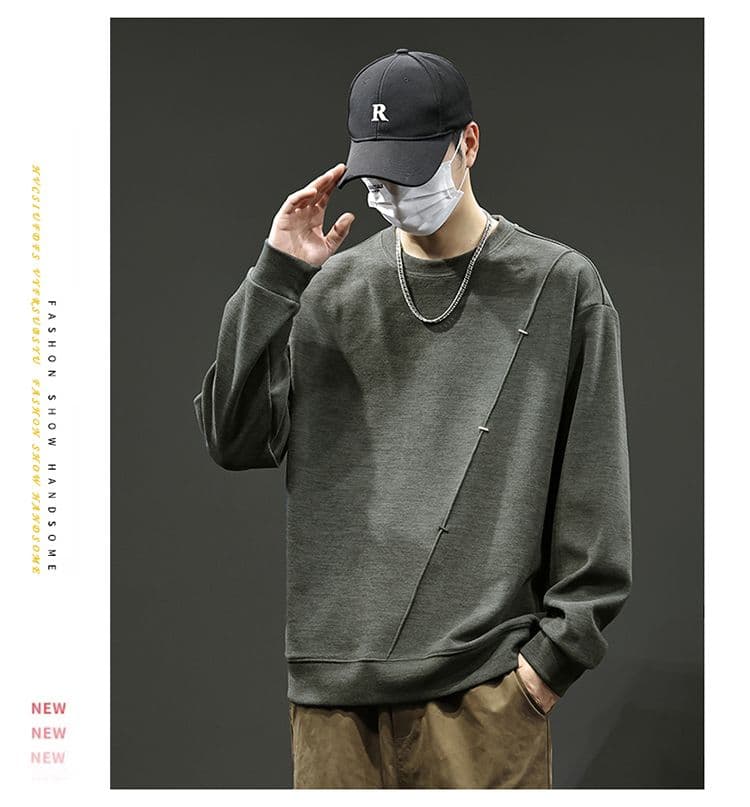 실사 2026 가을 겨울 새로운 패치워크 조수 브랜드 후드티 높음 밀 뜨개질 프로 피부 부드러운 찹쌀 통기성 편안함 출퇴근 맨위 상세 이미지 9