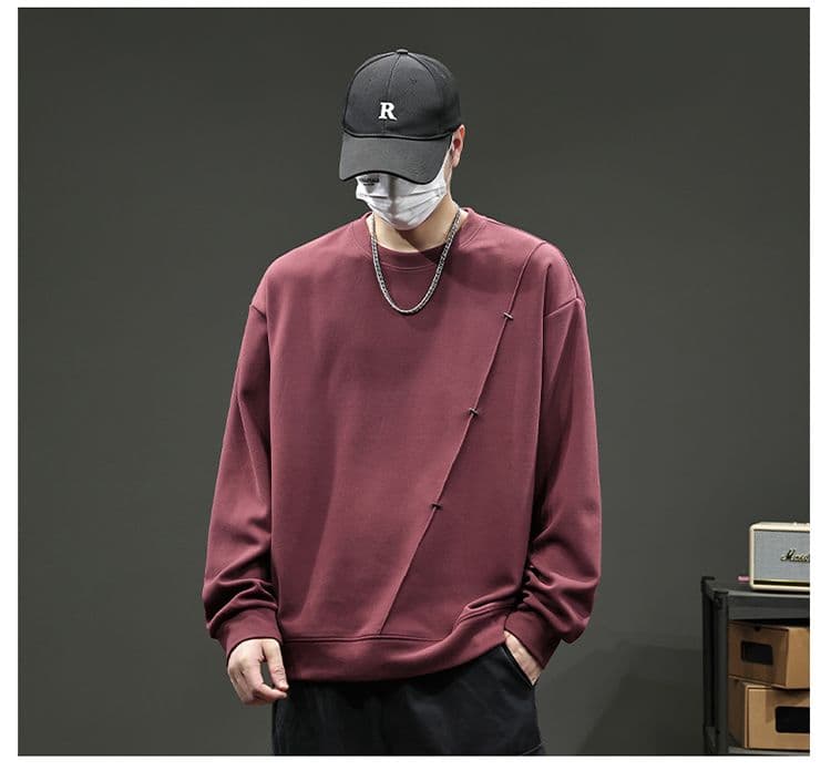 실사 2026 가을 겨울 새로운 패치워크 조수 브랜드 후드티 높음 밀 뜨개질 프로 피부 부드러운 찹쌀 통기성 편안함 출퇴근 맨위 상세 이미지 18
