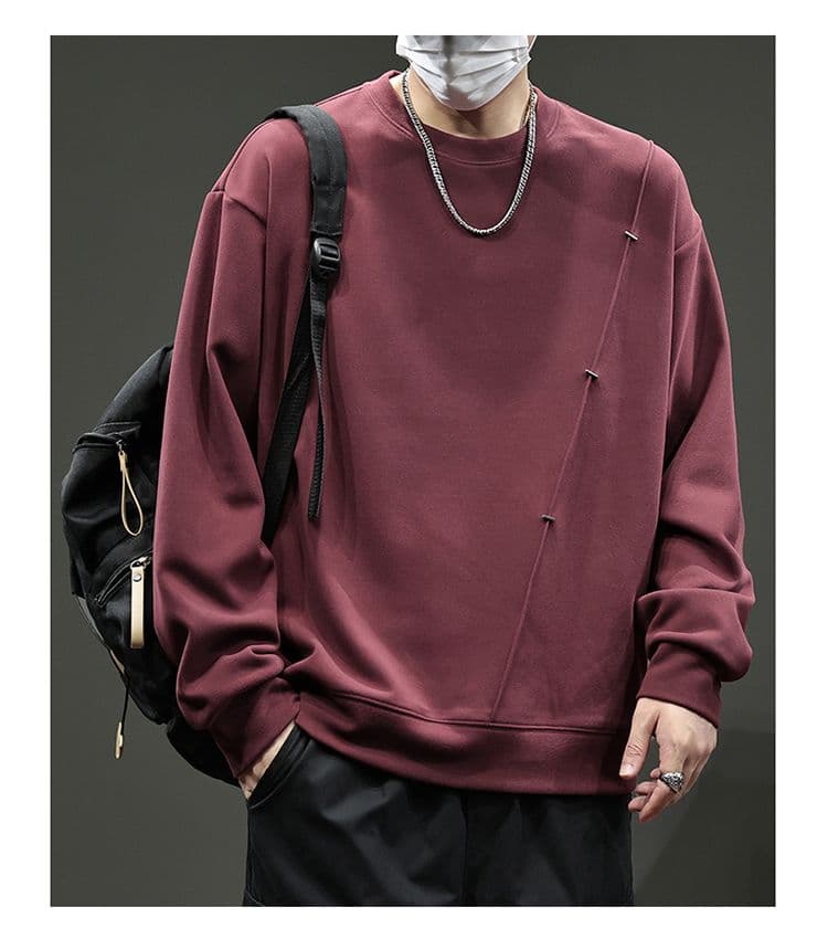 실사 2026 가을 겨울 새로운 패치워크 조수 브랜드 후드티 높음 밀 뜨개질 프로 피부 부드러운 찹쌀 통기성 편안함 출퇴근 맨위 상세 이미지 21