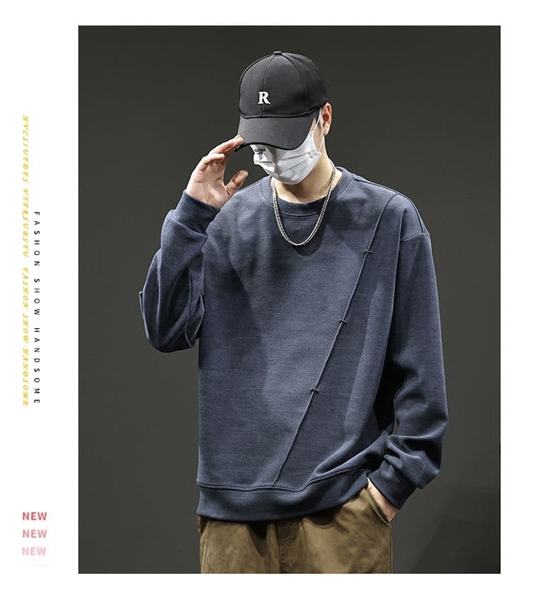 실사 2026 가을 겨울 새로운 패치워크 조수 브랜드 후드티 높음 밀 뜨개질 프로 피부 부드러운 찹쌀 통기성 편안함 출퇴근 맨위 상세 이미지 29