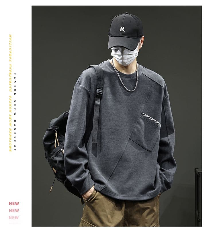 실사 2026 가을 겨울 새로운 패치워크 후드티 남자 고밀도 프로 피부 부드러운 찹쌀 아니요 넥타이 피부 통기성 편안함 출퇴근 맨위 상세 이미지 5