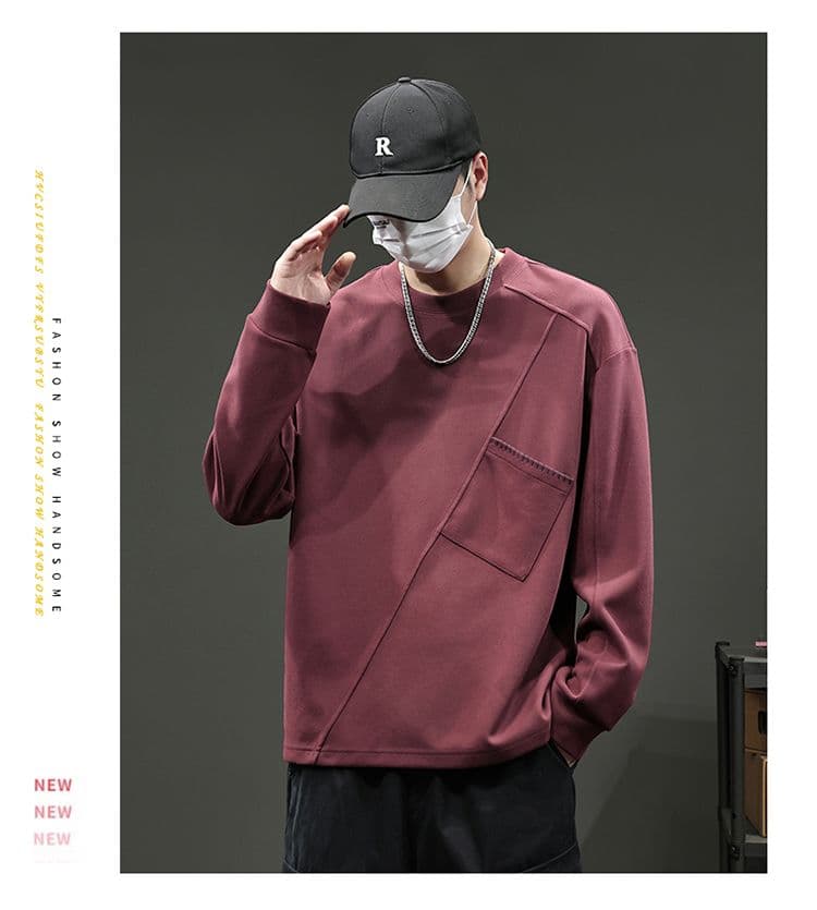 실사 2026 가을 겨울 새로운 패치워크 후드티 남자 고밀도 프로 피부 부드러운 찹쌀 아니요 넥타이 피부 통기성 편안함 출퇴근 맨위 상세 이미지 19