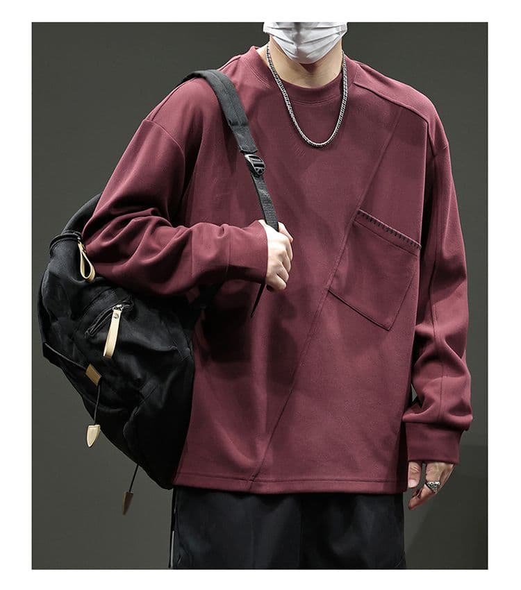 실사 2026 가을 겨울 새로운 패치워크 후드티 남자 고밀도 프로 피부 부드러운 찹쌀 아니요 넥타이 피부 통기성 편안함 출퇴근 맨위 상세 이미지 21