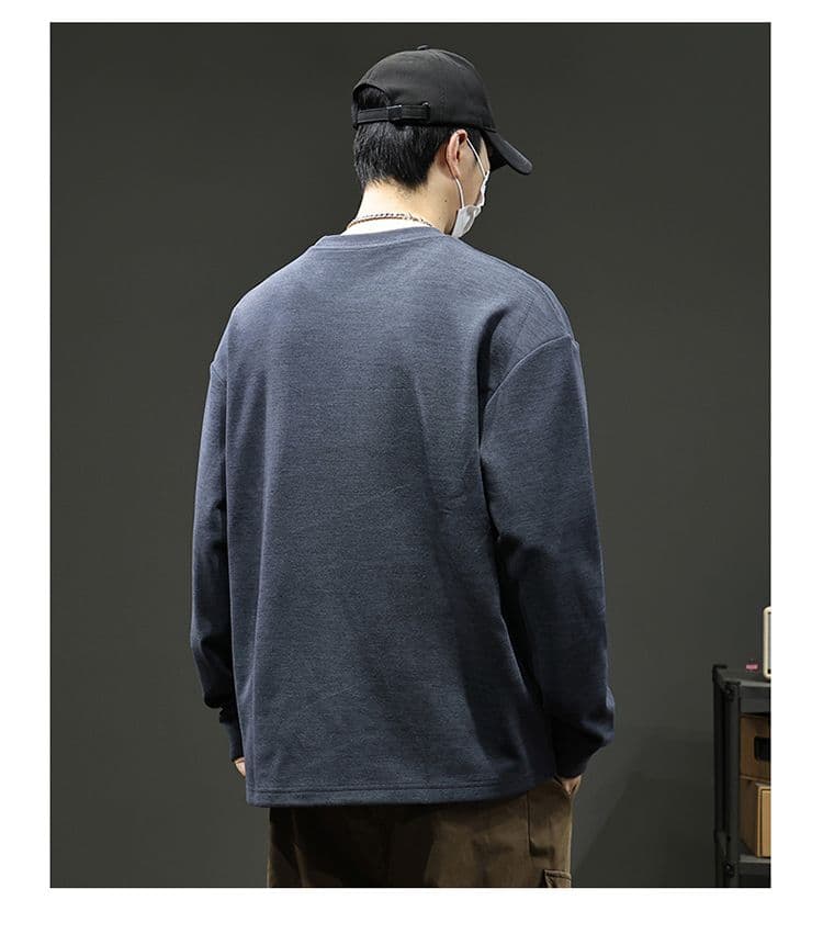 실사 2026 가을 겨울 새로운 패치워크 후드티 남자 고밀도 프로 피부 부드러운 찹쌀 아니요 넥타이 피부 통기성 편안함 출퇴근 맨위 상세 이미지 26