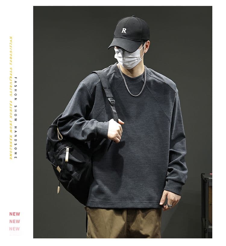 실사 2026 가을 겨울 새로운 후드티 남자 고밀도 프로 피부 터치 부드러운 찹쌀 아니요 넥타이 피부 통기성 편안함 티셔츠 상세 이미지 5
