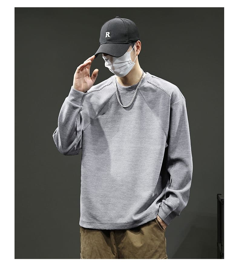 실사 2026 가을 겨울 새로운 후드티 남자 고밀도 프로 피부 터치 부드러운 찹쌀 아니요 넥타이 피부 통기성 편안함 티셔츠 상세 이미지 16
