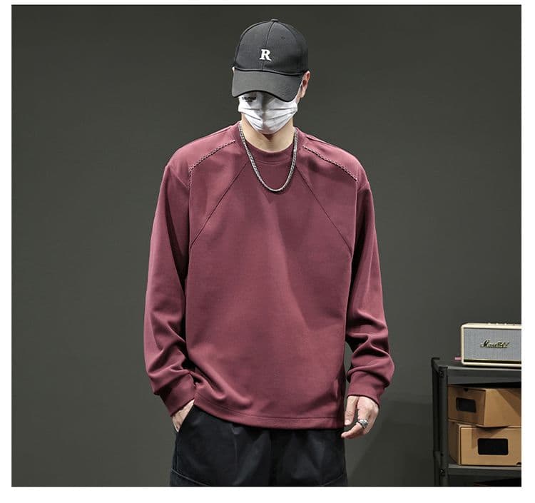 실사 2026 가을 겨울 새로운 후드티 남자 고밀도 프로 피부 터치 부드러운 찹쌀 아니요 넥타이 피부 통기성 편안함 티셔츠 상세 이미지 18