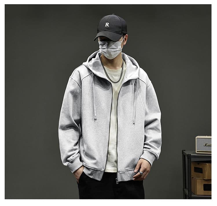 실사 2026 가을 겨울 새로운 후드 오픈 가디건 후드티 남녀 루즈핏 삽입 어깨 소매 캐주얼 지퍼 재킷 맨위 상세 이미지 15