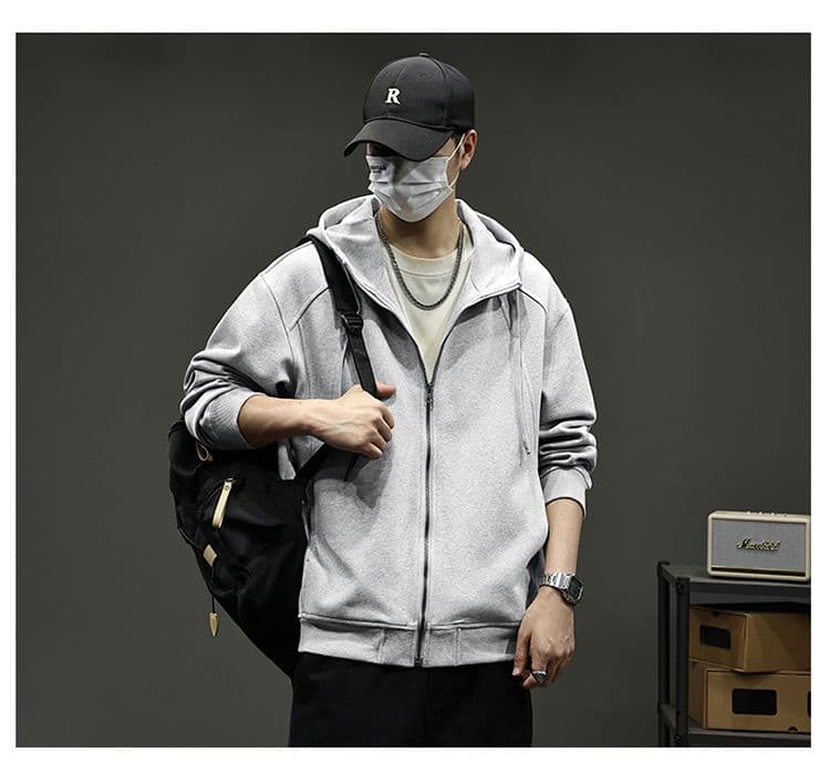 실사 2026 가을 겨울 새로운 후드 오픈 가디건 후드티 남녀 루즈핏 삽입 어깨 소매 캐주얼 지퍼 재킷 맨위 상세 이미지 17