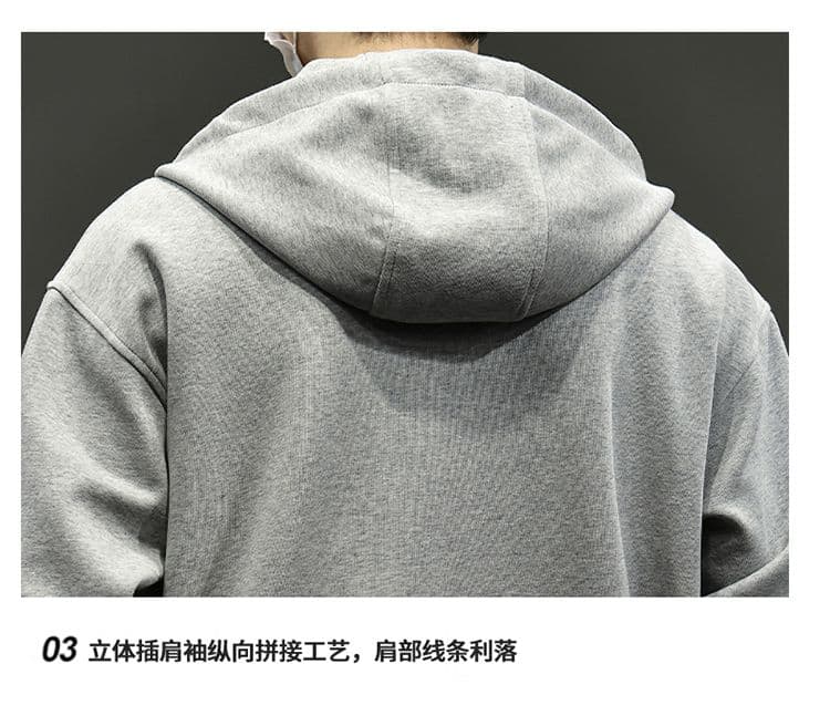 실사 2026 가을 겨울 새로운 후드 오픈 가디건 후드티 남녀 루즈핏 삽입 어깨 소매 캐주얼 지퍼 재킷 맨위 상세 이미지 27