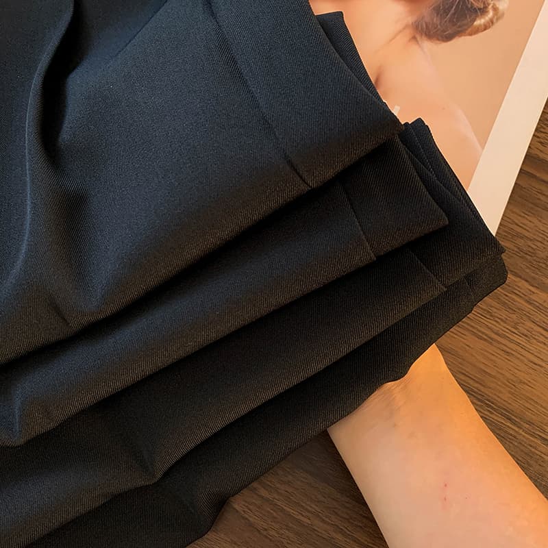 레트로 벨트 버클 허리 머리 정장 와이드 레그 팬츠 하이웨이스트 플리츠 슬림해 보이는 캐주얼 바지 도루 피하다. 다용도 출퇴근 긴 바지 상세 이미지 4