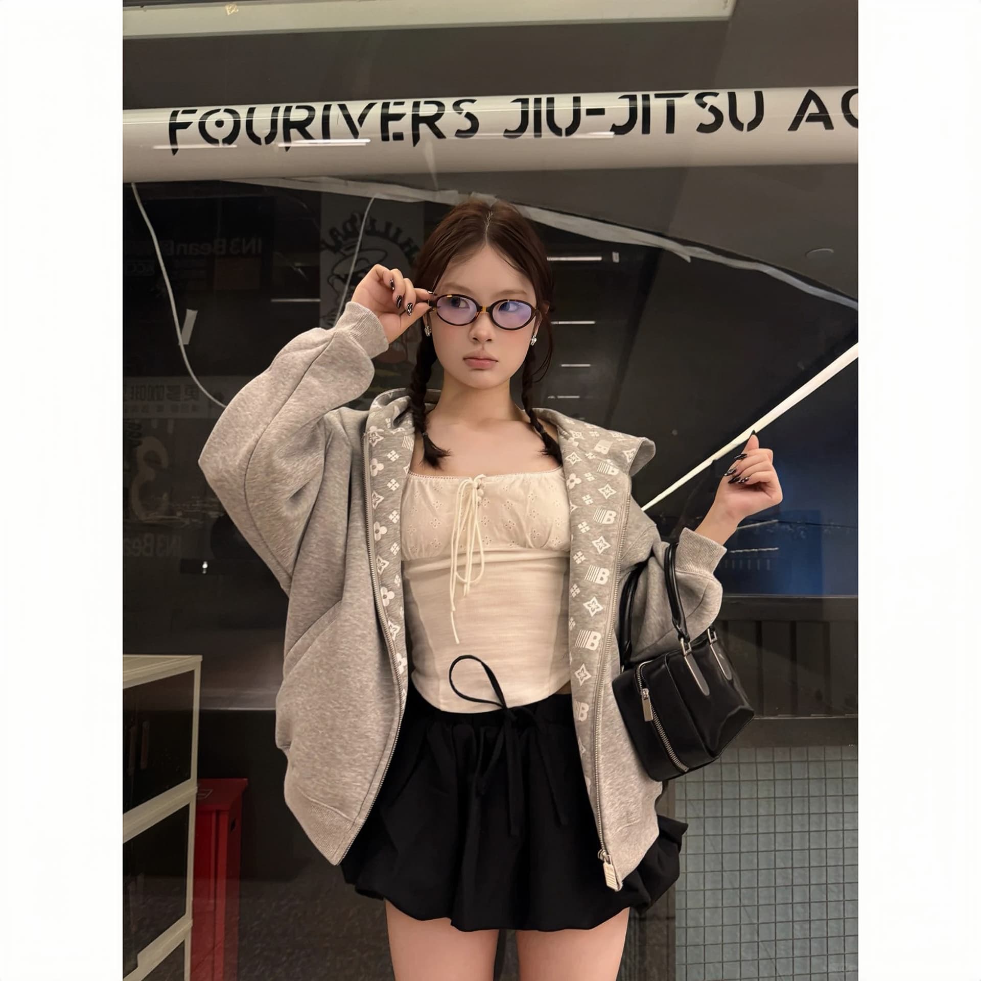 경관 그림 빅 사이즈 여성 의류 긴팔 티셔츠 후드티 여성 가을 얇은 지퍼 카디건 코트 새로운 후드 맨위 상세 이미지 5