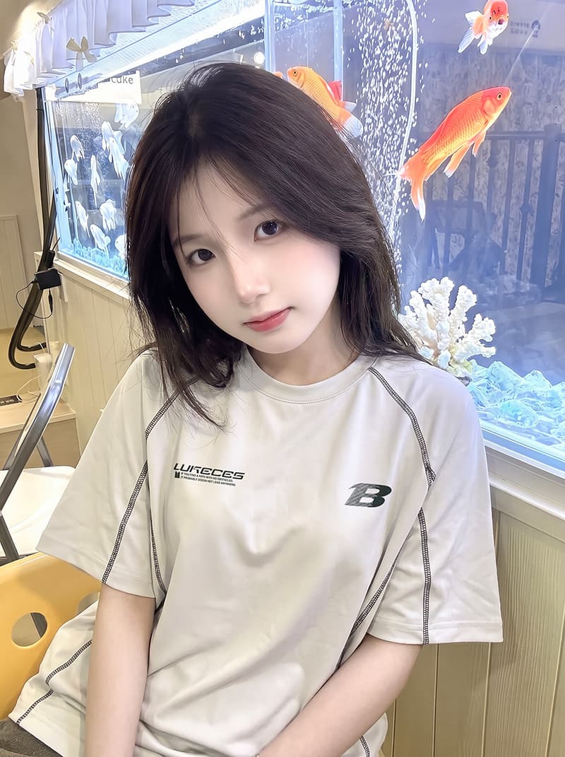 경관 그림 230 크 순면 반팔 티셔츠 여성 의류 여름 새로운 한 부서 중간 길이 루즈핏 디자인 센스 라운드 넥 맨위 상세 이미지 13