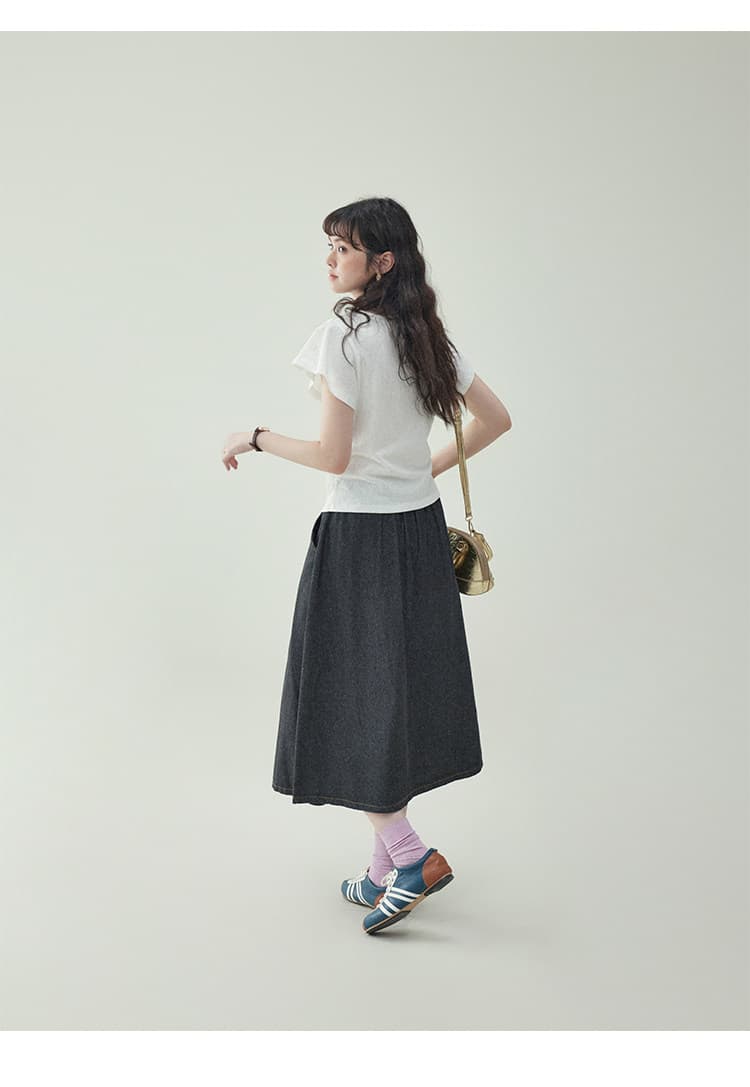경관 그림 165 그램 눈꽃 면 반팔 티셔츠 여성 여름 새로운 한 부서 디자인 센스 홀로우 아웃 단색 V넥 맨위 상세 이미지 32