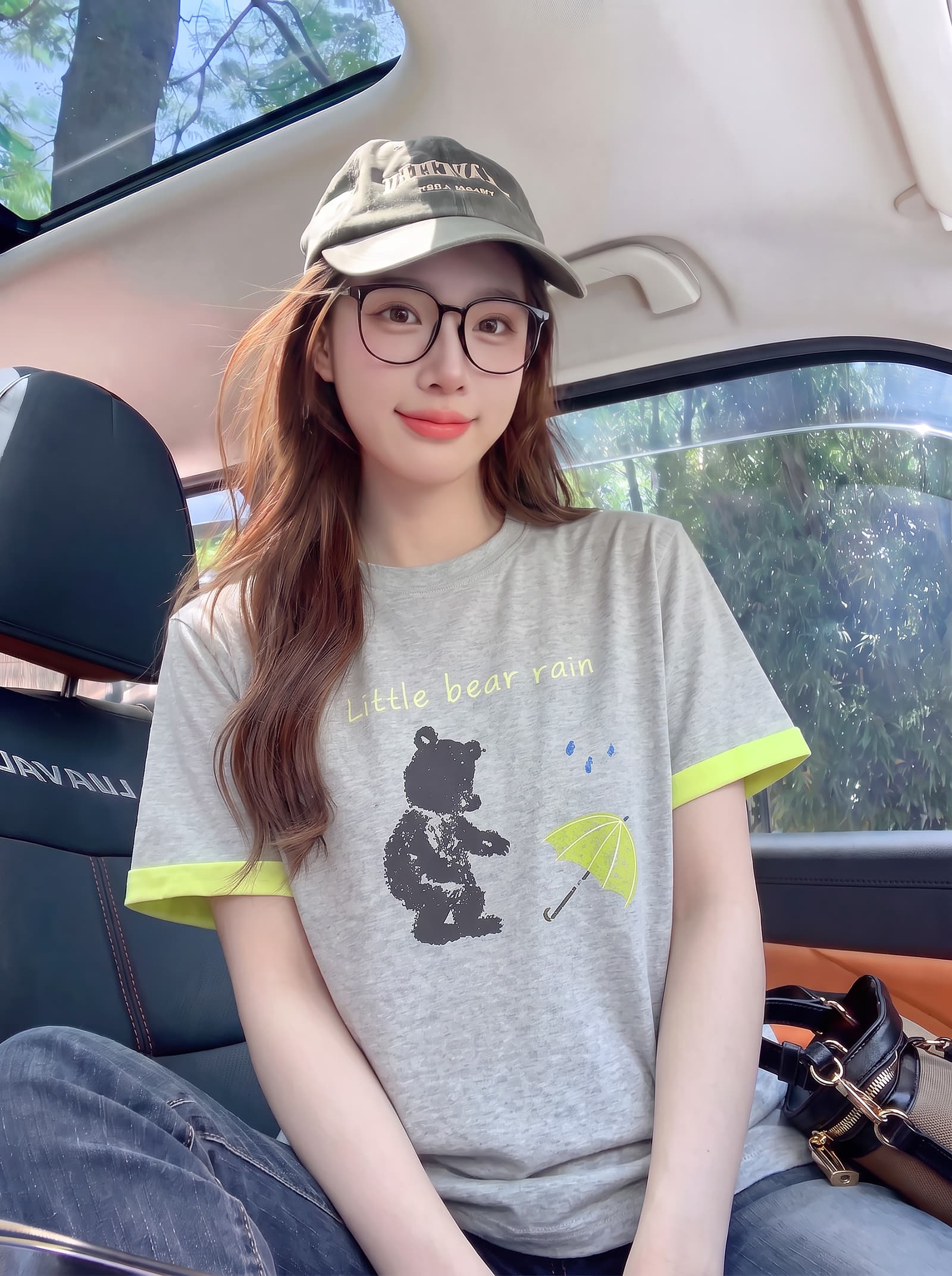 경관 그림 더블 색상 양면 200그램 반팔 티셔츠 여성 의류 여름 새로운 한 부서 배색 테두리 라운드 넥 맨위 이미지 4