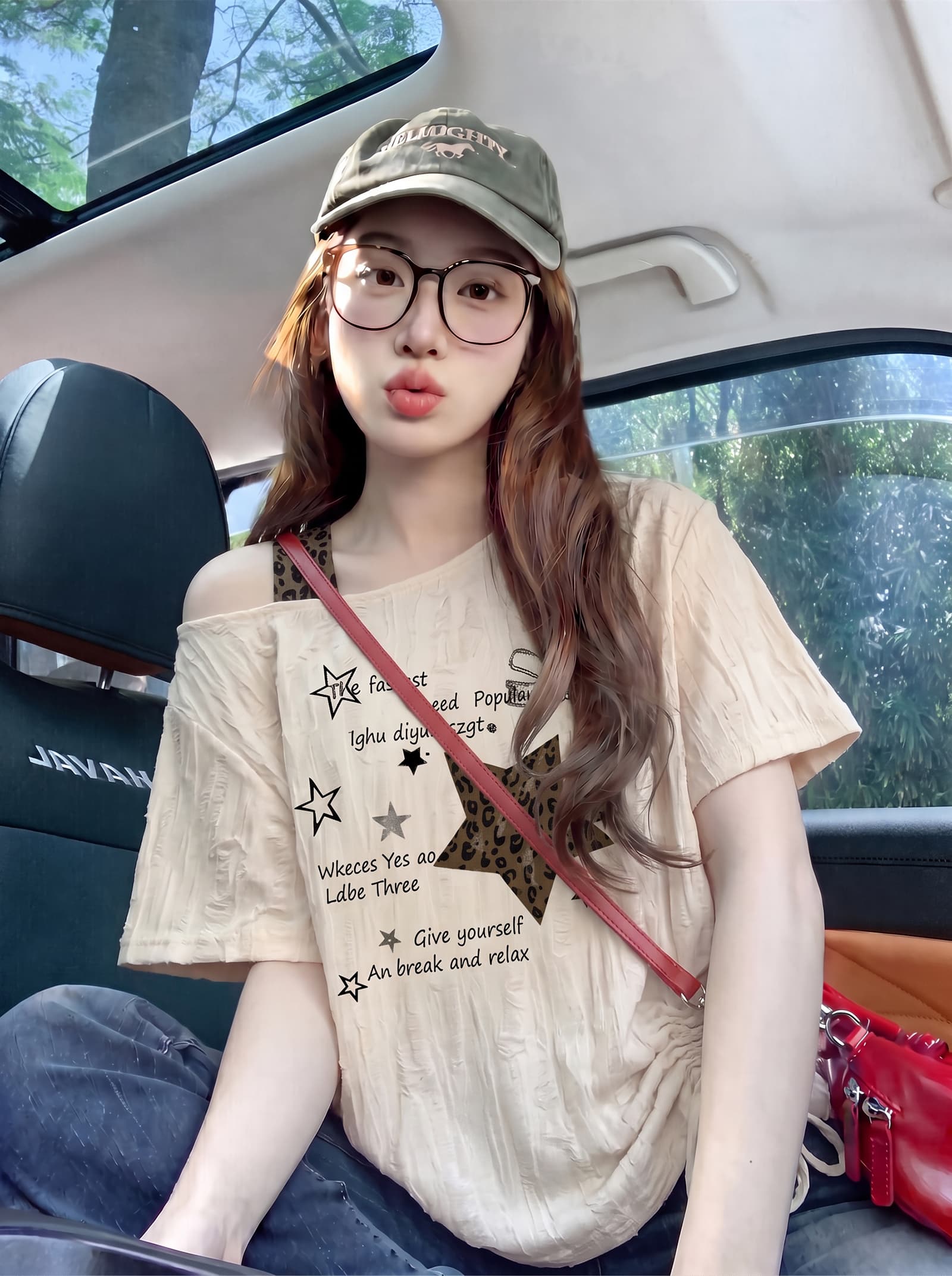 경관 그림 특별 가격 지 발표 160 그램 반팔 티셔츠 여성 여름 새로운 페이크 레이어드 디자인 센스 허리 수축 비스듬한 어깨 칼라 맨위 이미지 4