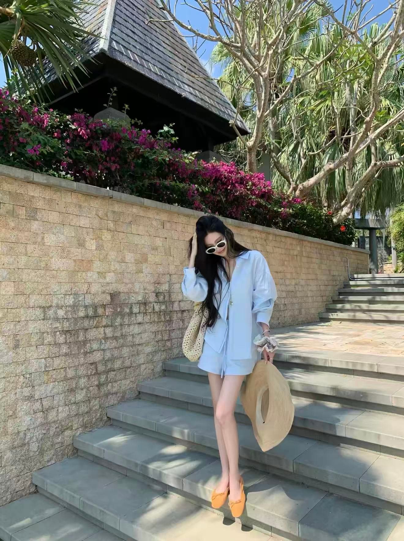 산소 센스 outfits 셔츠 반바지 느슨함 오래된 돈 투피스 슈트 상세 이미지 5
