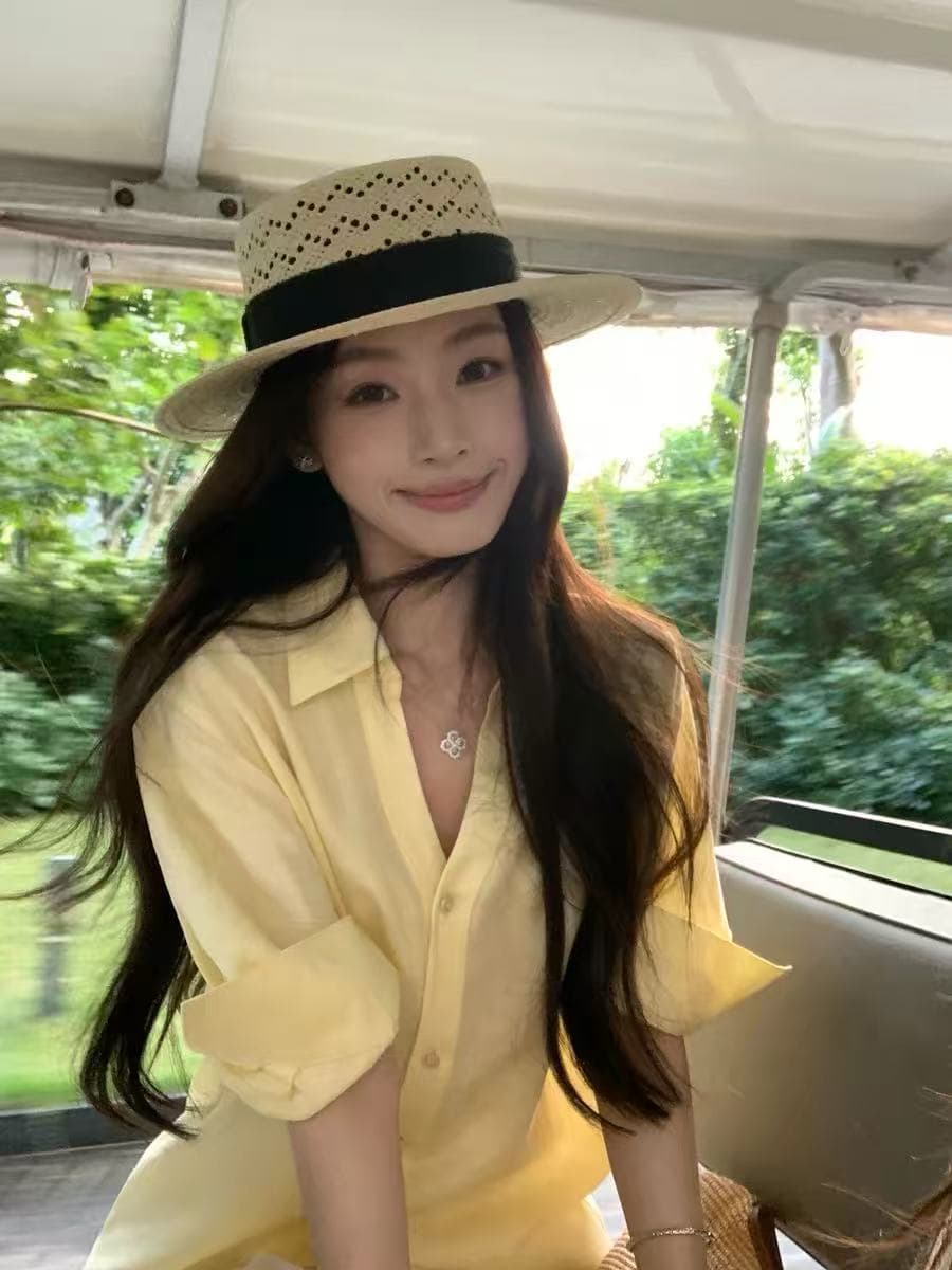 라이 경기 서울 아마 V넥 5 점 소매 여성 셔츠 루즈핏 캐주얼 출퇴근 셔츠 상세 이미지 1