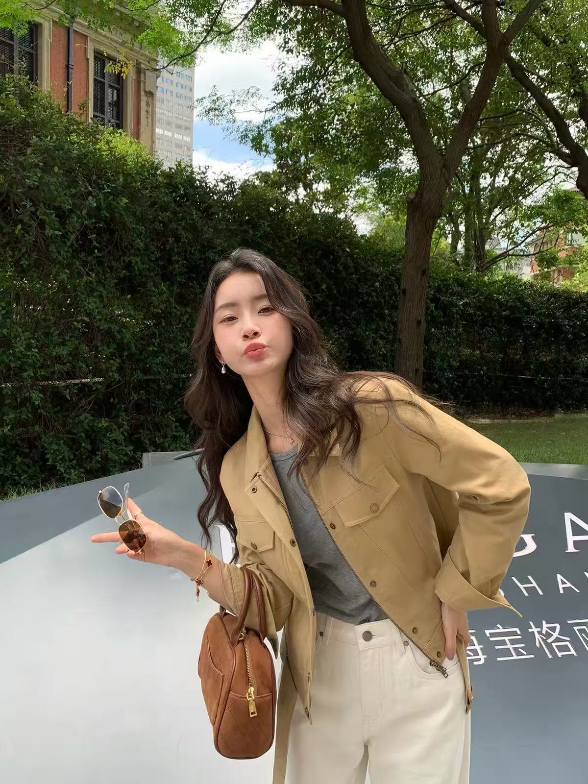 블록 이야기 아메리칸 프로필 모양 폴로 칼라 재킷 여성 가을 겨울 캐주얼 보온 긴팔 재킷 이미지 4