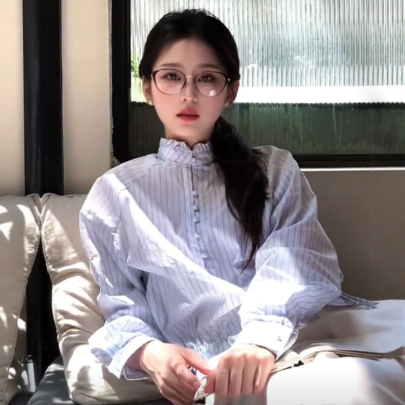 빛 사람들 코치 품격 로얄 자매 스트라이프 긴팔 셔츠 2026 가을 새로운 패션 캐주얼 출퇴근 맨위 여성 의류