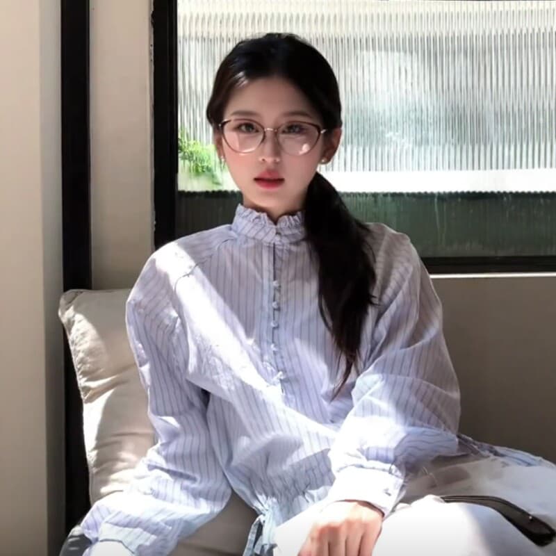 빛 사람들 코치 품격 로얄 자매 스트라이프 긴팔 셔츠 2026 가을 새로운 패션 캐주얼 출퇴근 맨위 여성 의류 이미지 4