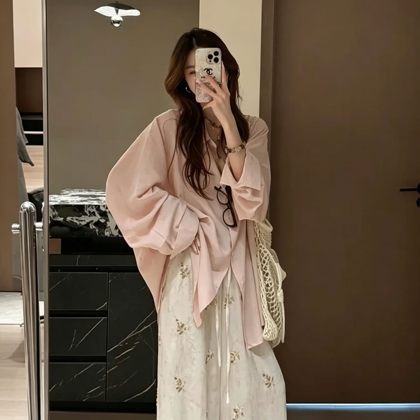 한 부서 부드러운 바람 핑크색 폴로 칼라 긴팔 자외선 차단 셔츠 2026 조기 가을 느긋한 루즈핏 작은 셔츠 셔츠 맨위 이미지 4