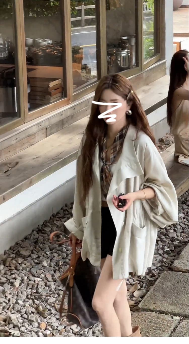 한 부서 이른 가을 재킷 얇은 스타일 바람막이 2026 새로운 올해 인기 폭발 그레이트 봐. 의류 작은 키 가을 이미지 4