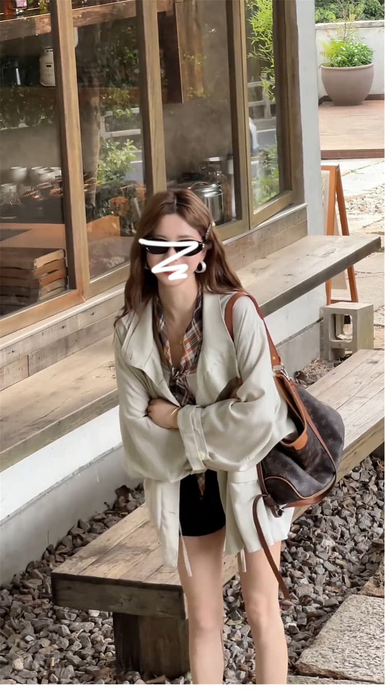 한 부서 이른 가을 재킷 얇은 스타일 바람막이 2026 새로운 올해 인기 폭발 그레이트 봐. 의류 작은 키 가을 이미지 2