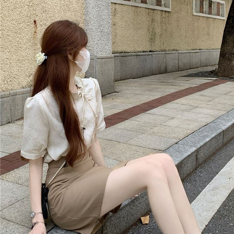 빛 요리 한 바람 여성 의류 여성 여름 섹션 국가 트렌디 민족 새로운 중식 개선 치파오 맨위 하이웨이스트 셔츠 상세 이미지 5