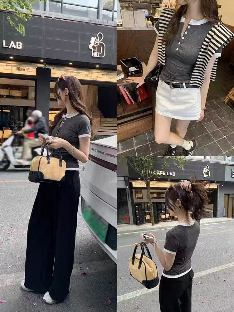 모달 원단 260 그램 여름 몸매 가꾸기 슬림해 보이는 맨위 상세 이미지 5