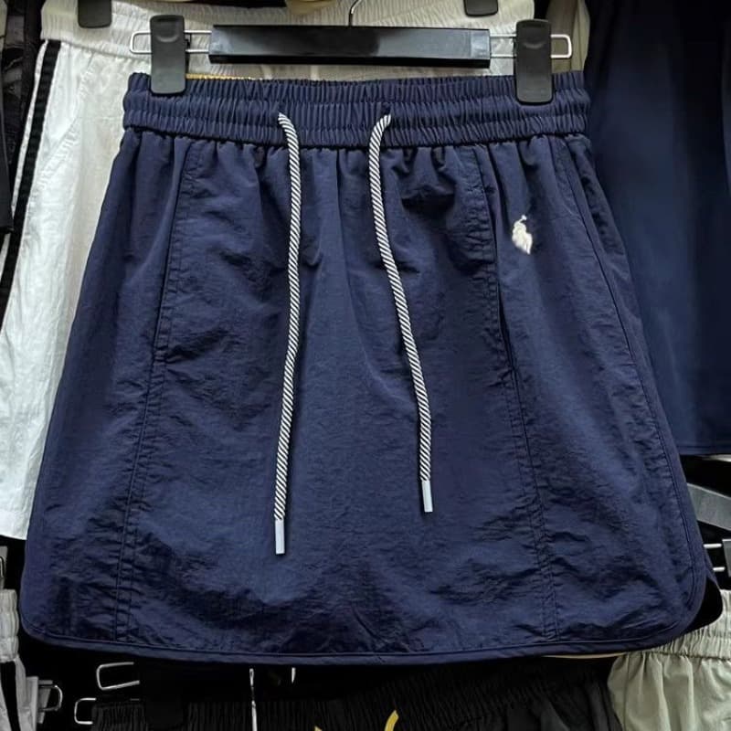 원본 원단 미니멀리즘 캐주얼 속도 건조한 재료 한국 스타일 하이웨이스트 펌프 로프 A라인 스커트 노출 방지 미니 스커트 이미지 5