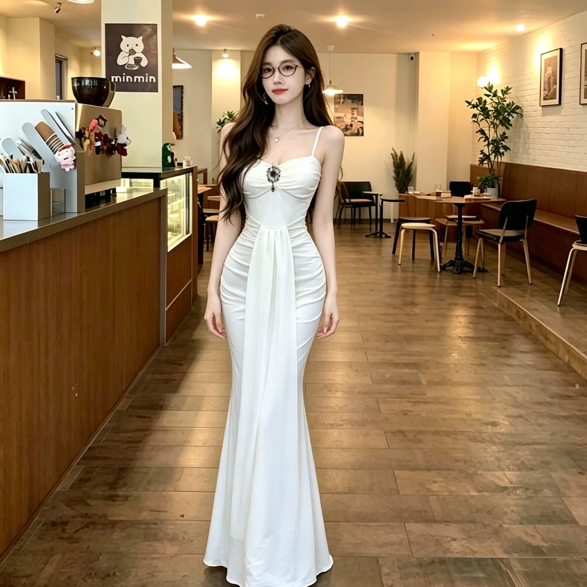 순수한 욕망 섹시함 슬립 인어 꼬리 롱 스커트 여성 몸매 가꾸기 허리 수축 주름 슬림해 보이는 품격 이브닝 드레스 롱 코트 드레스 상세 이미지 3