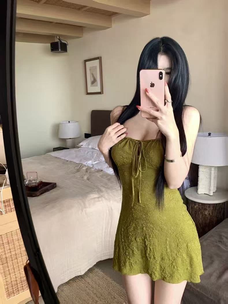 핫걸 단색 새로운 레트로 품격 스트랩 슬립 드레스 몸매 가꾸기 슬림해 보이는 여성 의류 여름 허리 수축 A라인 스커트 상세 이미지 5