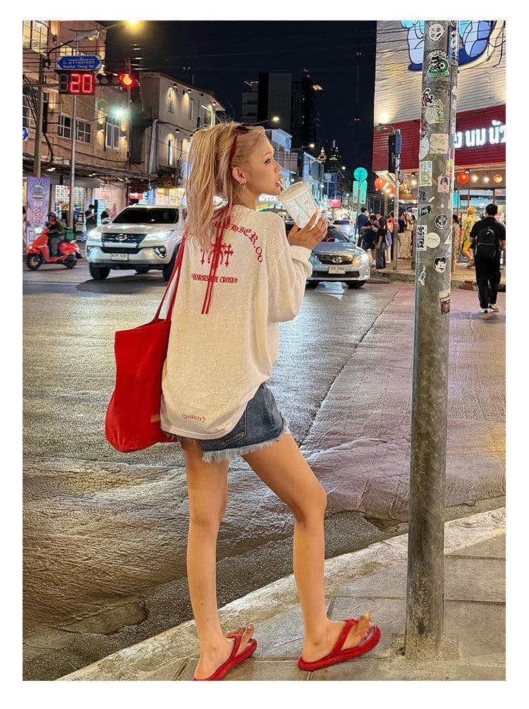 눈꽃 면 자외선 차단 의류 얇은 스타일 긴팔 블라우스 여름 알파벳 긴팔 마이크로 ~을 통해 자외선 차단 블라우스 상세 이미지 2