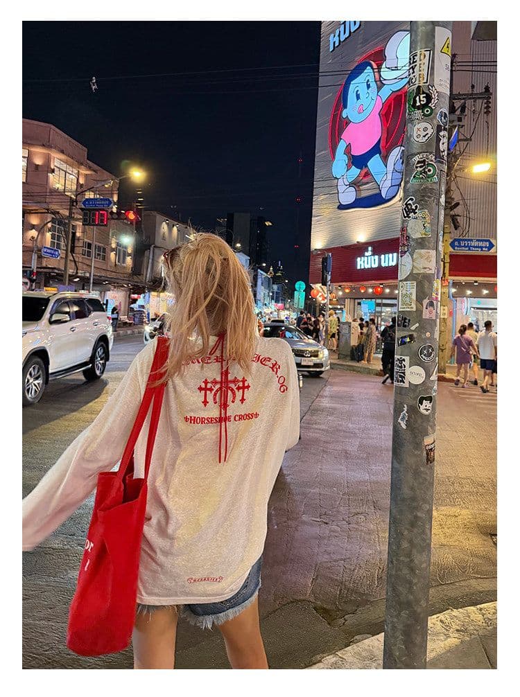 눈꽃 면 자외선 차단 의류 얇은 스타일 긴팔 블라우스 여름 알파벳 긴팔 마이크로 ~을 통해 자외선 차단 블라우스 상세 이미지 5
