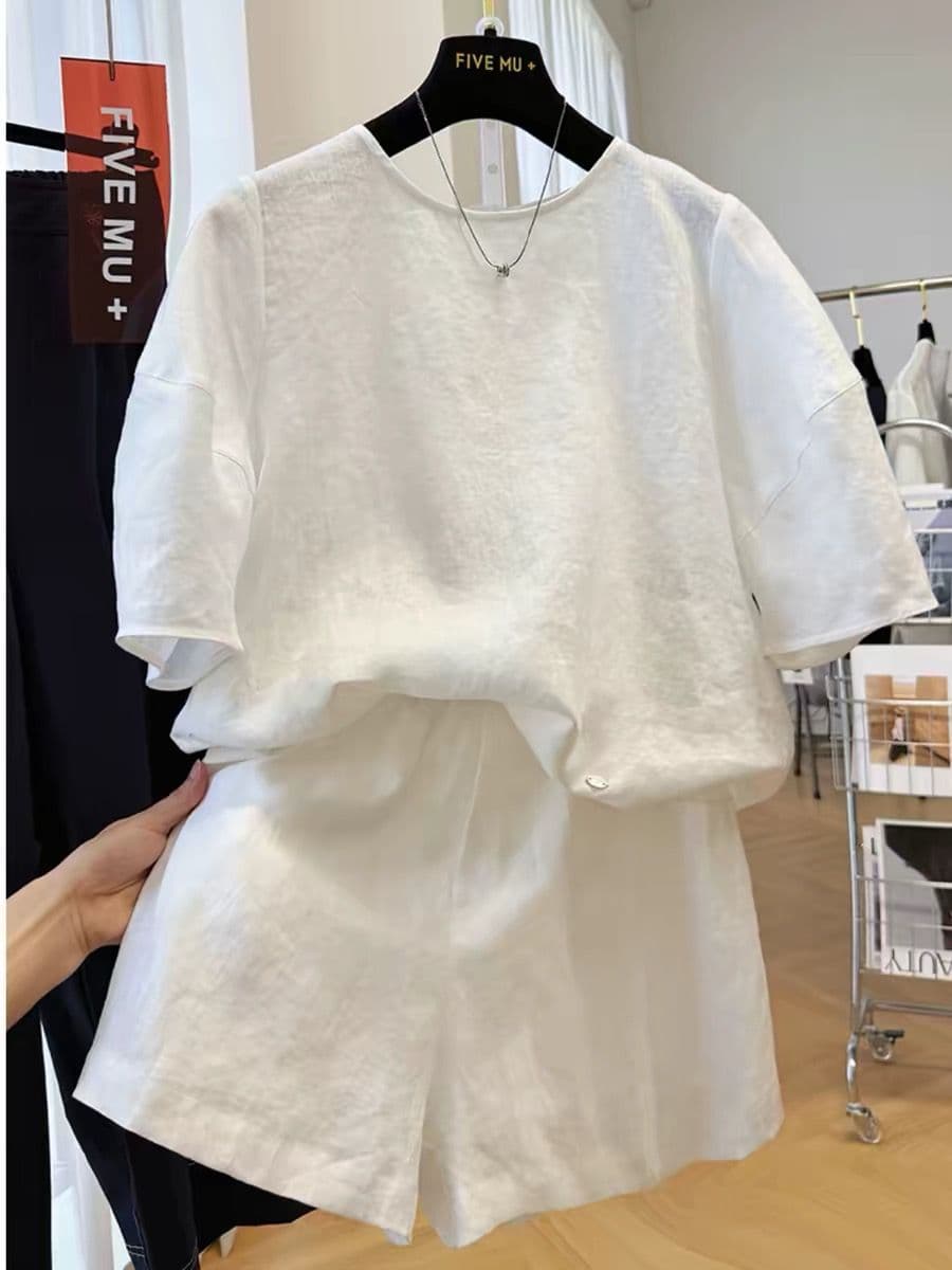원본 원단 네리 특별 빅 사이즈 300 근 반팔 티셔츠 맨위 넓은 다리가 짧다. 바지 투피스 세트 상세 이미지 1