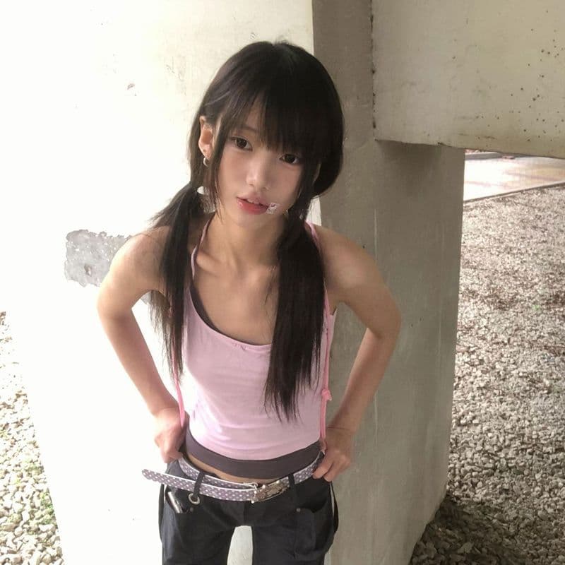 260 그램 사람들 면 모달 페이크 레이어드 패치워크 배색 캐미솔 몸매 가꾸기 민소매 맨위 상세 이미지 4
